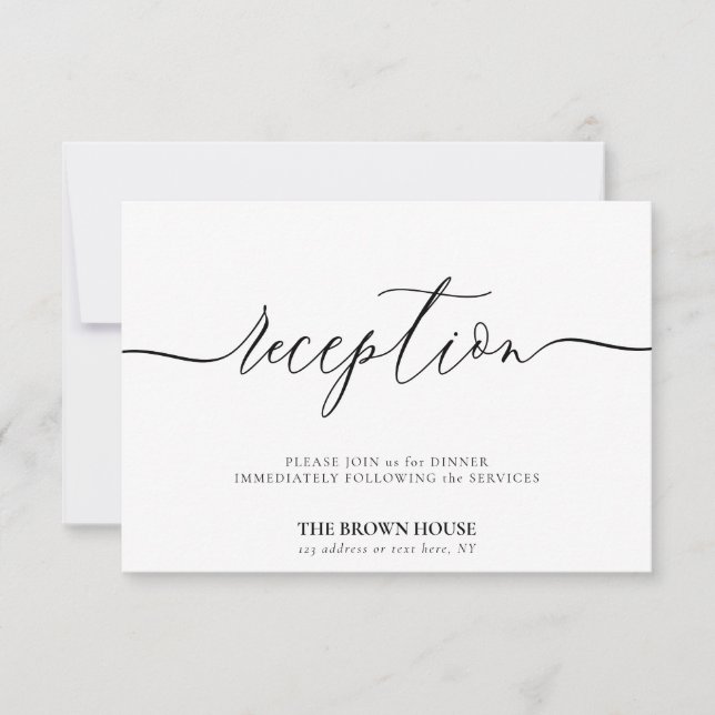 Clear Formal Wedding after dinner reception Invitation (Front)