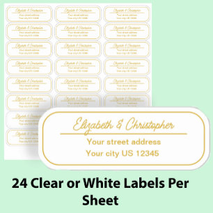 Clear Gold Return Address Custom Transparent Label