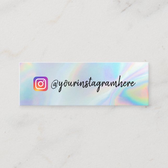 Clear Holographic Colour Shift Mini Business Card (Front)