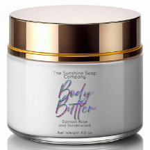 Clear Holographic Glitter Script Body Butter Label