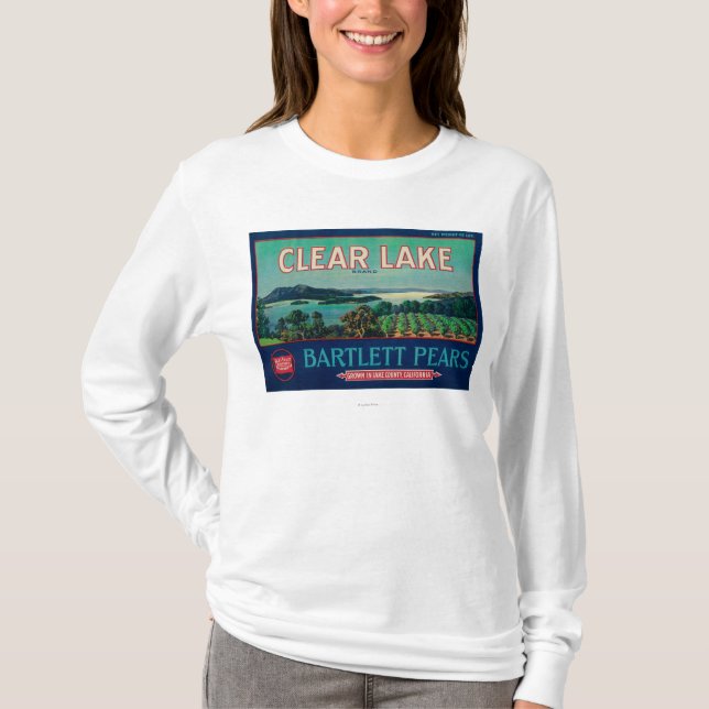 Clear Lake Pear Crate LabelLake County, CA T-Shirt (Front)