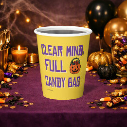 Clear Mind, Full Candy Bag | Halloween Sober Party Paper Cups