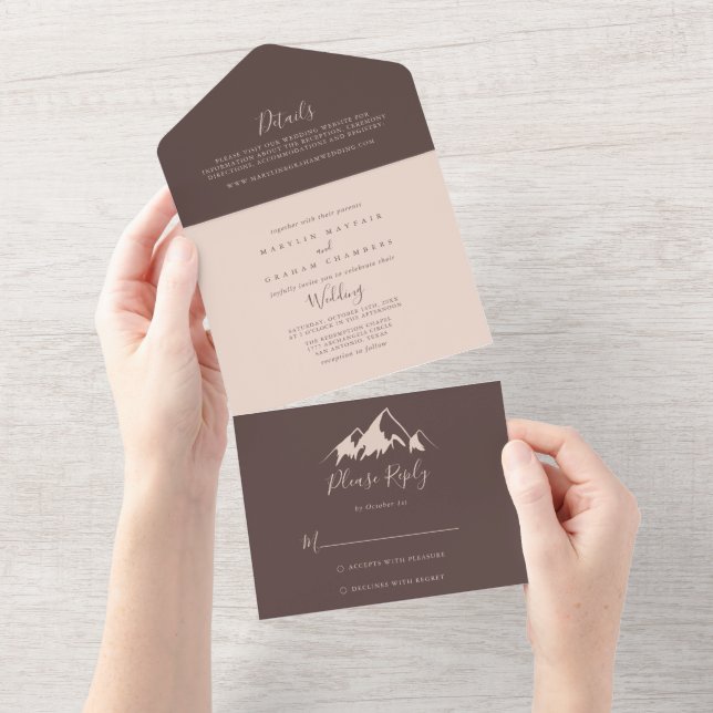 Clear Mountain Country Boho Wedding     All In One Invitation (Tearaway)