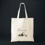 Clear Mountain Country Bridesmaid Tote Bag<br><div class="desc">This clear mountain country bridesmaid tote bag is the perfect wedding gift to present your bridesmaids and maid of honour for a rustic wedding. The design features an idyllic watercolor brown mountain.</div>