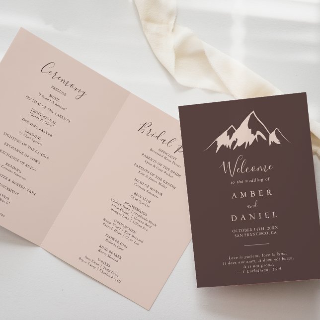 Clear Mountain Country Folded Wedding Programme (Creator Uploaded)