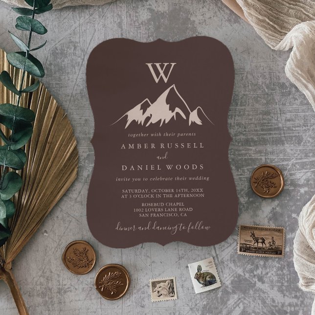 Clear Mountain Country Monogram Wedding Invitation (Creator Uploaded)