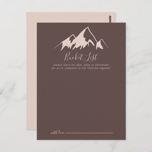 Clear Mountain Country Wedding Bucket List Cards (Front/Back)
