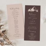 Clear Mountain Country Wedding Program Programme<br><div class="desc">This clear mountain country wedding program is perfect for a rustic wedding. The design features an idyllic watercolor beige mountain.</div>