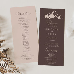 Clear Mountain Country Wedding Program Programme
