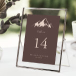 Clear Mountain Country Wedding Table Number<br><div class="desc">This clear mountain country wedding table number is perfect for a rustic wedding. The design features an idyllic watercolor beige mountain.

This is a double sided table number. Add each table number you need to your cart individually.</div>
