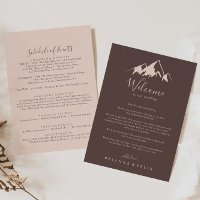 Clear Mountain Country Wedding Welcome Letter