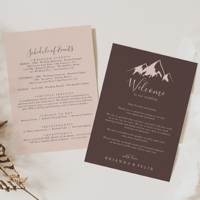 Clear Mountain Country Wedding Welcome Letter (Creator Uploaded)