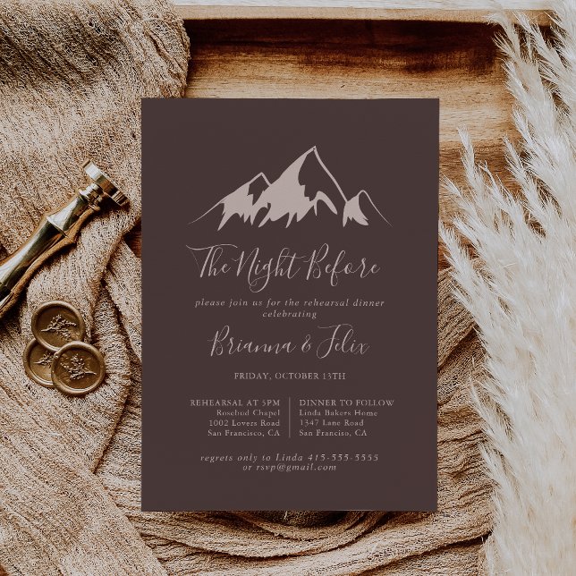 Clear Mountain Night Before Rehearsal Dinner Invitation (Creator Uploaded)