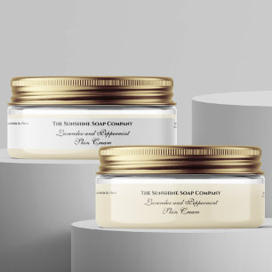 Clear or White low profile cosmetics jar label 