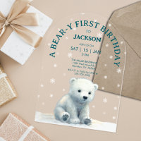 Clear Polar Bear Baby First Birthday