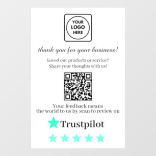 Clear QR Review Decal for Storefront Window
