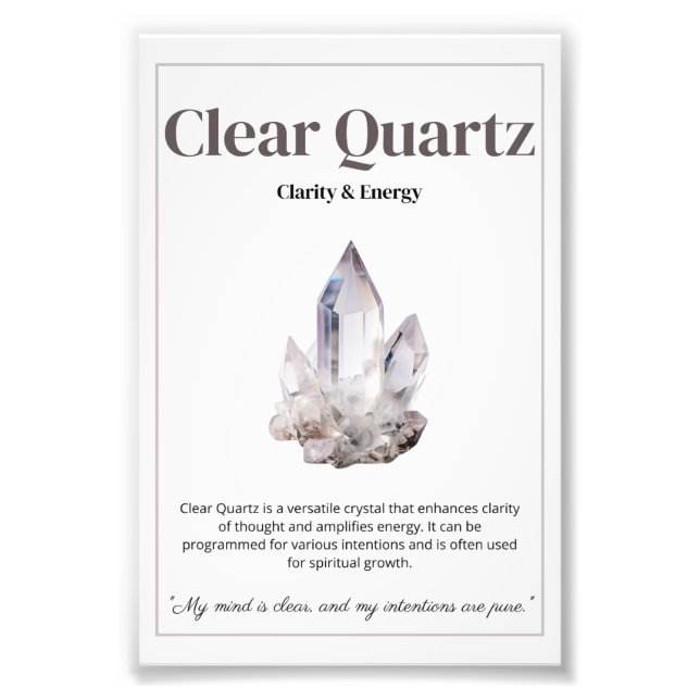 Clear Quartz crystal meaning poster (Front)