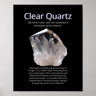 Clear Quartz Stone Crystal Meaning Poster