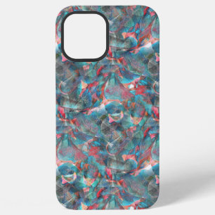 Clear red and cyan spots on unfinished rough wall iPhone 12 pro max case