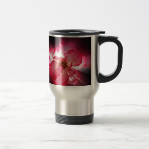 clear red petals travel mug