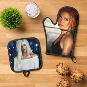 Clear Shadows and Afterglow Oven Mitt & Pot Holder Set