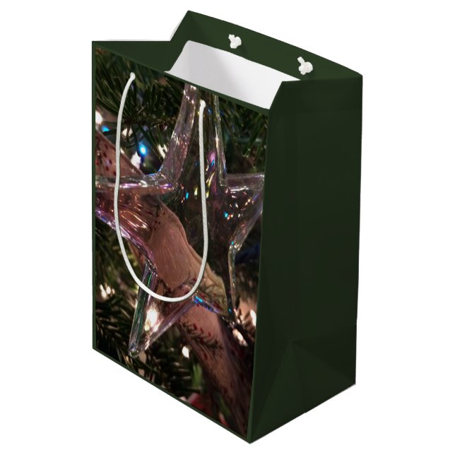 Clear Shining Star Ornament Photography Medium Gift Bag (Back Angled)