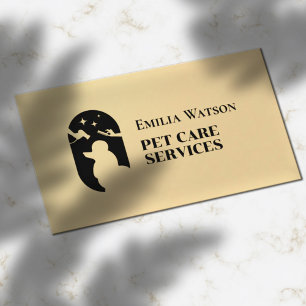 Clear simple minimalist pet care logo  business card