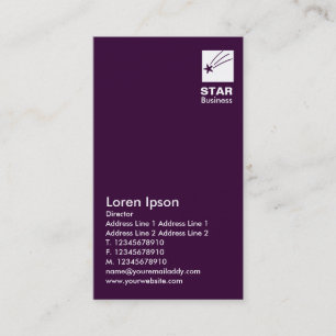 Clear Star - Dark Purple Business Card