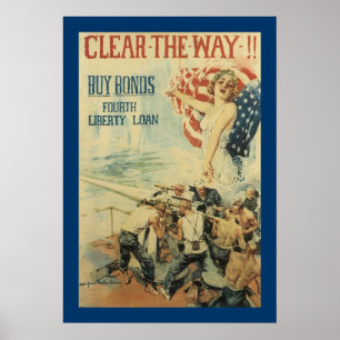 Clear the Way!! - Fourth Liberty Loan Poster