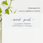 Clear Transparent Wedding Return Address Labels<br><div class="desc">Elegant transparent return address labels for your wedding invitation envelopes.  Each label on the 8x8" sheet is slightly less than 1" high by about 2.5" wide.</div>