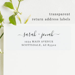 Clear Transparent Wedding Return Address Labels