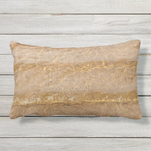 Clear Water Beach Ocean Sea Waves Brown Sandy Lumbar Cushion