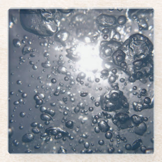 Clear Water Bubbles Glass Coaster