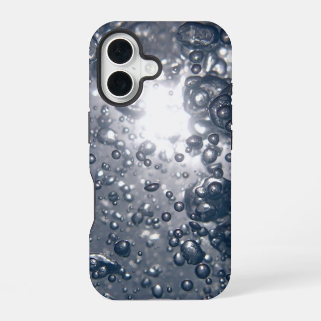 Clear Water Bubbles iPhone 16 Case (Back)