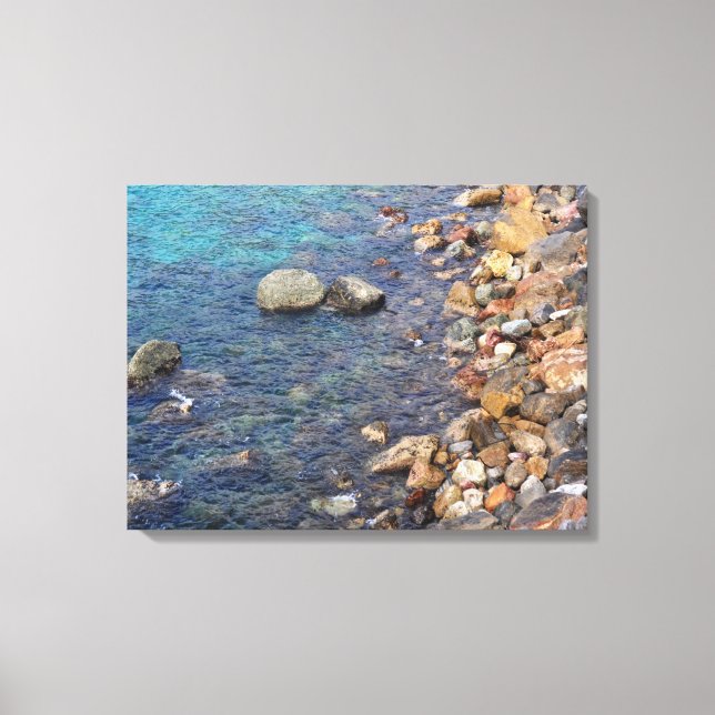 Clear Water with Pebbles Canvas Print (Front)