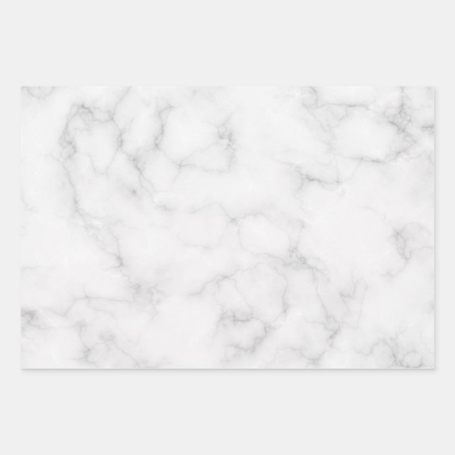 Clear White Marble Wrapping Paper Sheet (Front)