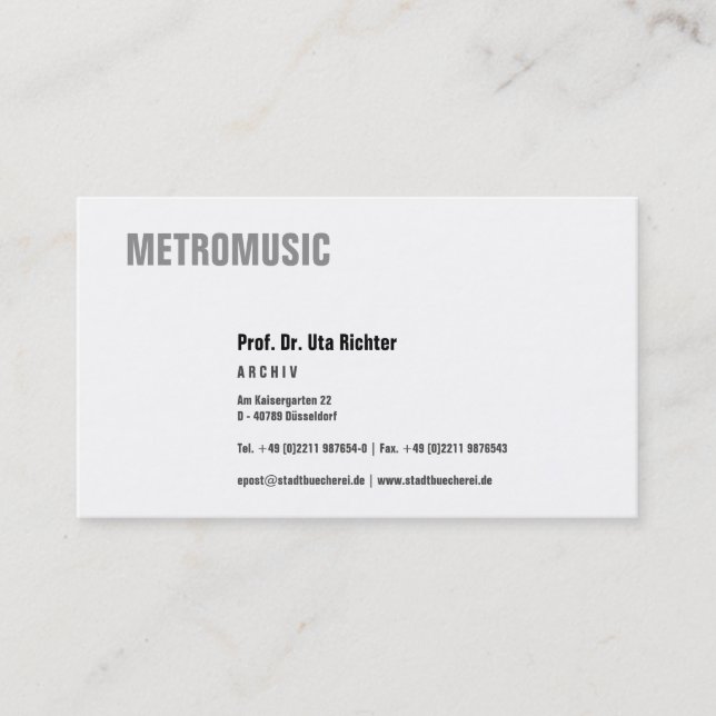 Clear with black business card (Front)