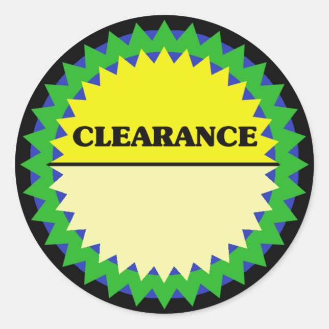 CLEARANCE PRICE TAG Retail Sticker (Front)