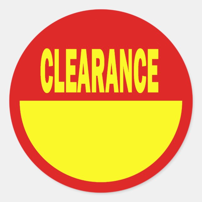 Clearance Retail Stickers (Front)