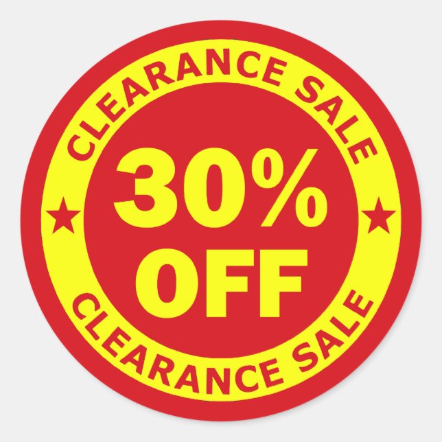 Clearance Sale 30 Percent Off Classic Round Sticker (Front)