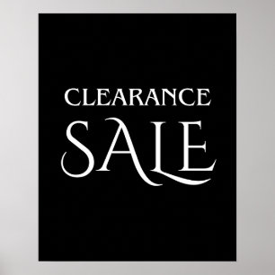 Clearance Sale Sign, Black and White Boutique Sale Poster