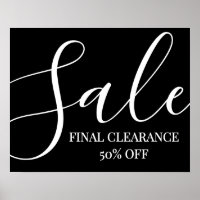 Clearance Sale Sign, End of Season Sale 50% Off 