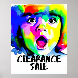 Clearance Sale Sign, Large Retail Store Sale  Poster