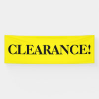 Clearance simple black yellow banner sign