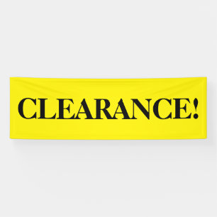 Clearance simple black yellow banner sign