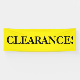 Clearance simple black yellow banner sign