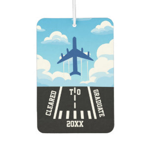Cleared to Graduate Year Aeroplane Runway Clouds Car Air Freshener