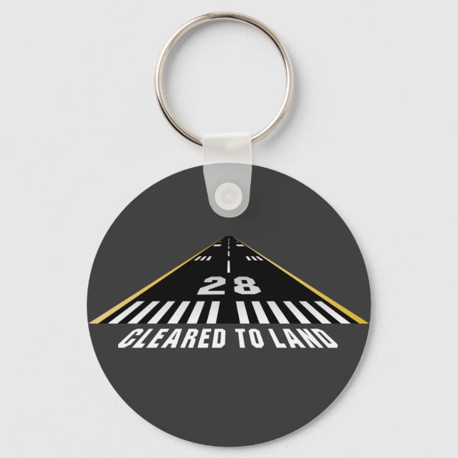 Cleared To Land Runway Key Ring (Front)