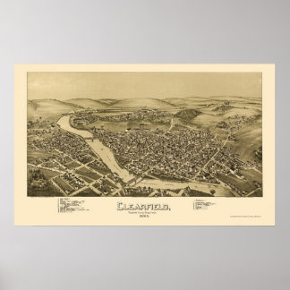 Clearfield, PA Panoramic Map - 1895 Poster