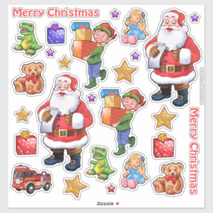 Cleari vinyl stickers set Christmas characters